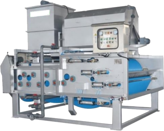 Ленточный фильтр-пресс с барабанным сгустителем