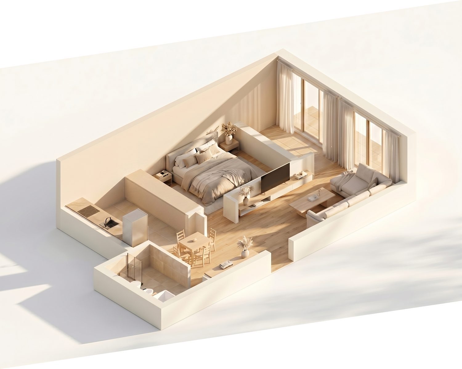 Floor plan One-bedroom apartment 62.1 m², Layout A – Zen Gardens, Bar
