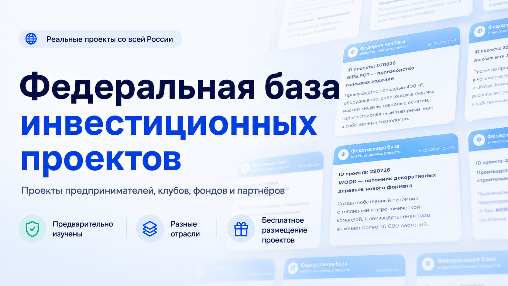 Федеральная база инвестиционных проектов