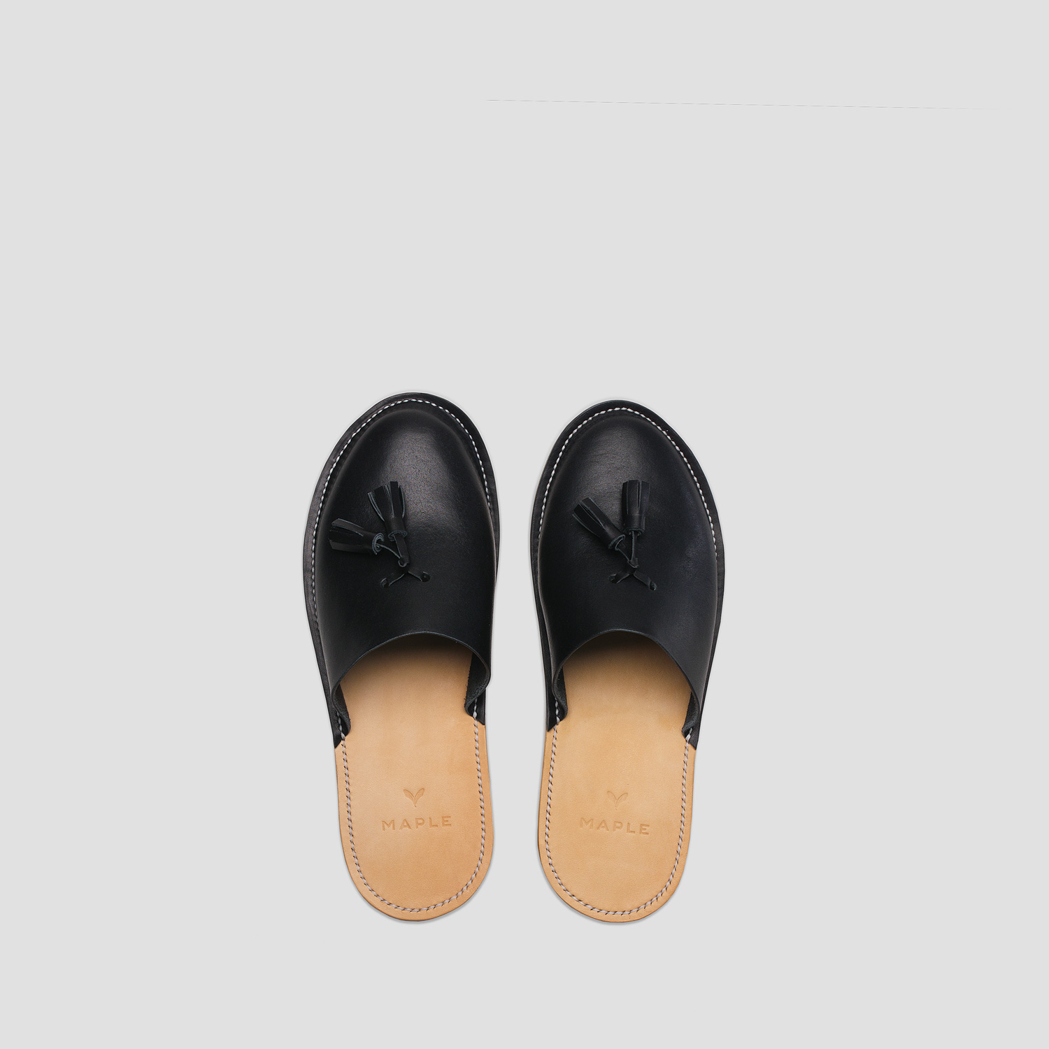 Home Slippers — Black & Natural | Maple