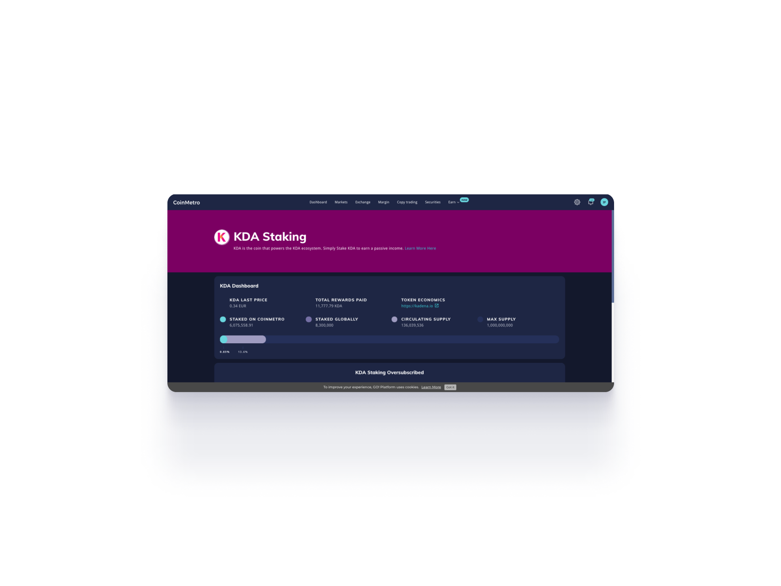 CoinMetro Design System: UX element