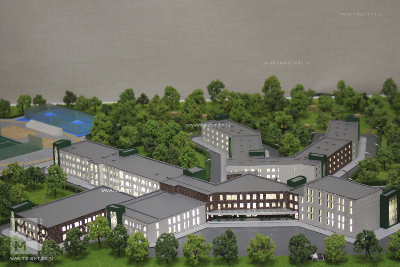 макет школы в масштабе 1:375