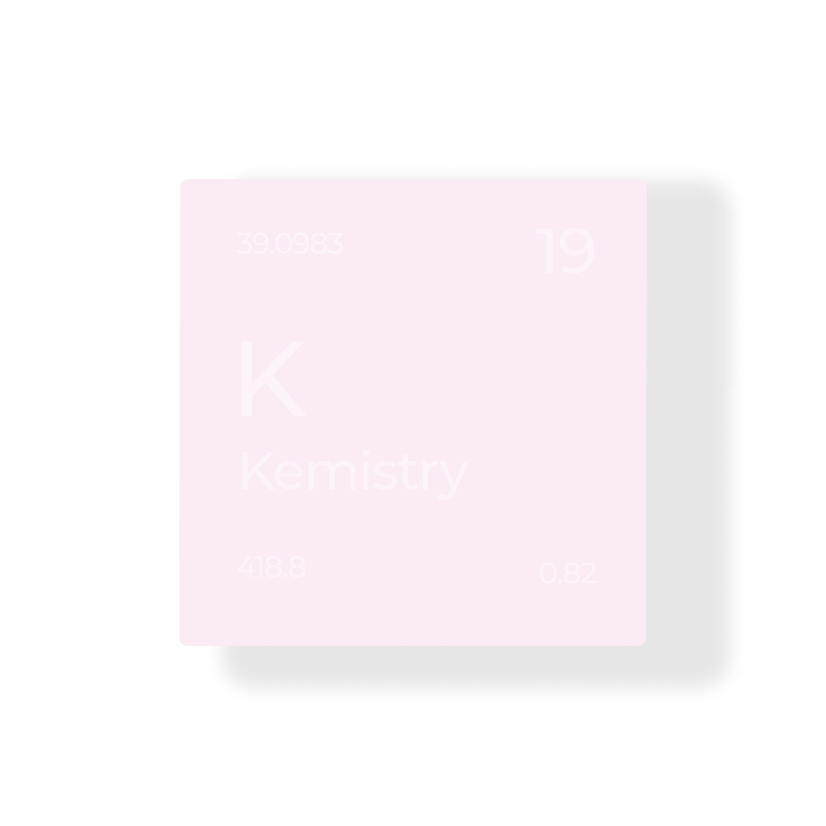 карточка похожая на химический элемент с элементом под названием Kemistry