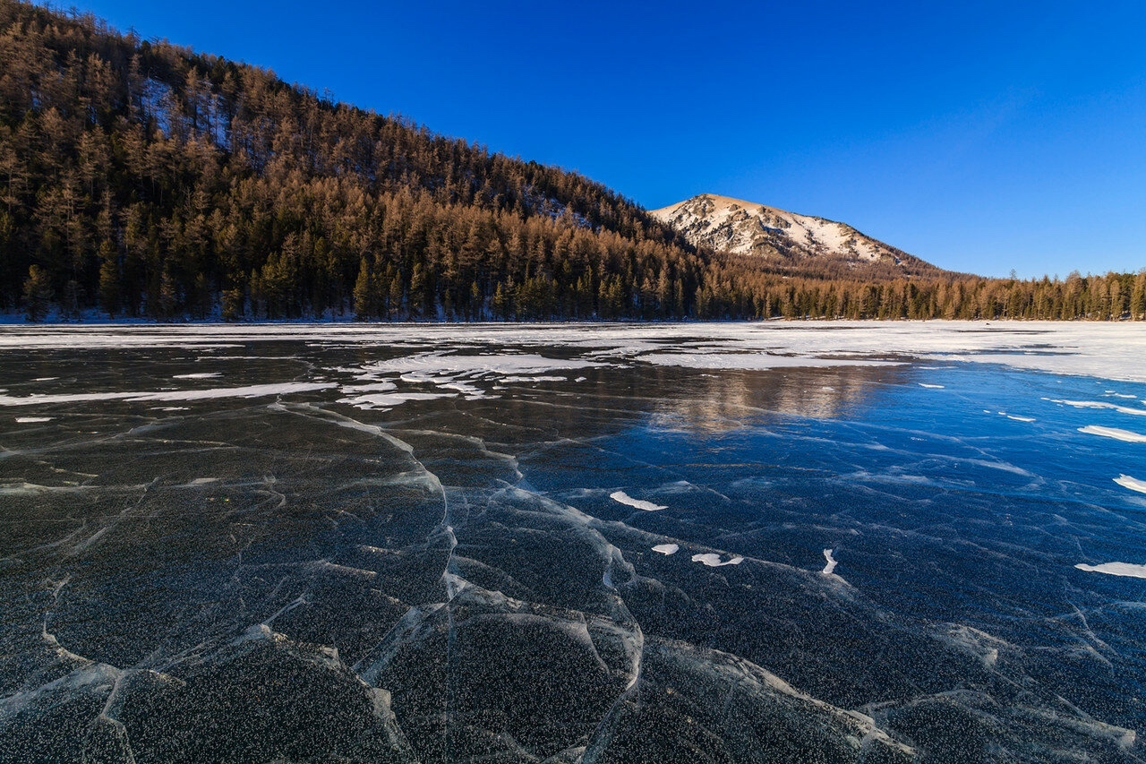 Мультинские озёра Республика Алтай зимой