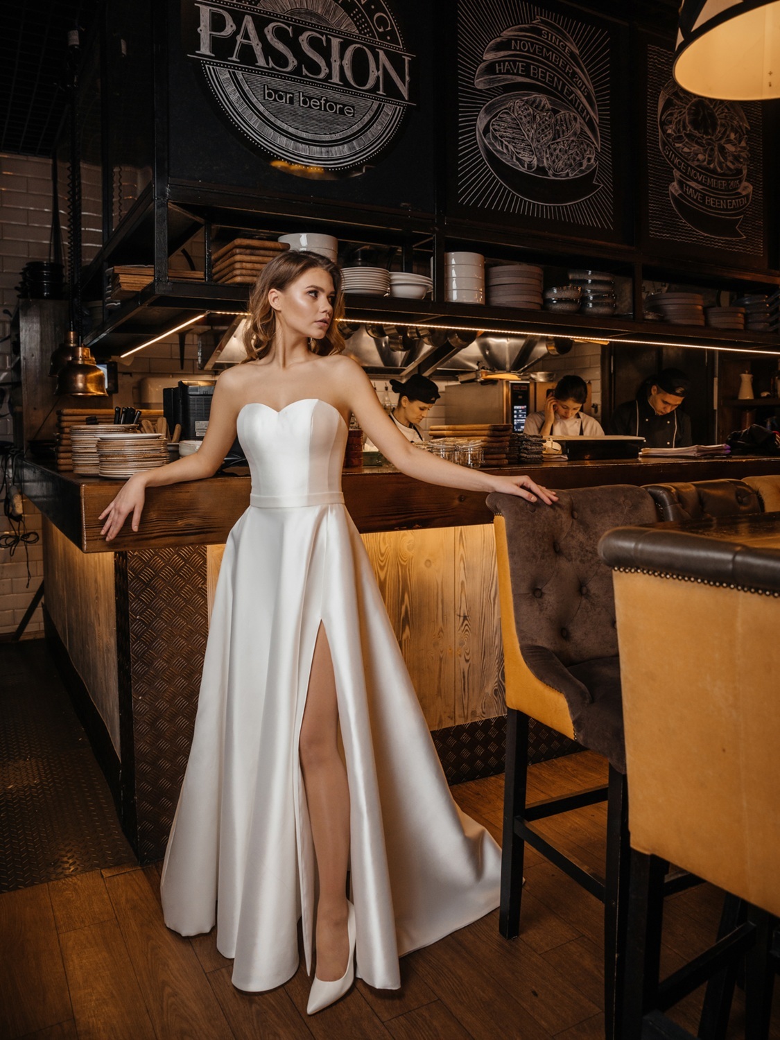 Свадебное платье атлас микадо