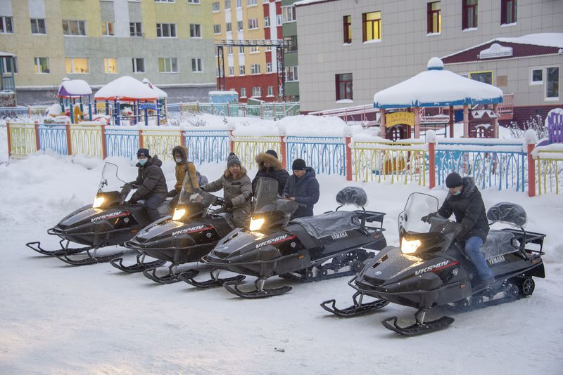 The program to promote the social and economic development of the small-numbered indigenous peoples of the Taymir:  Nornickel donates snowmobiles to Taimyr fishermen