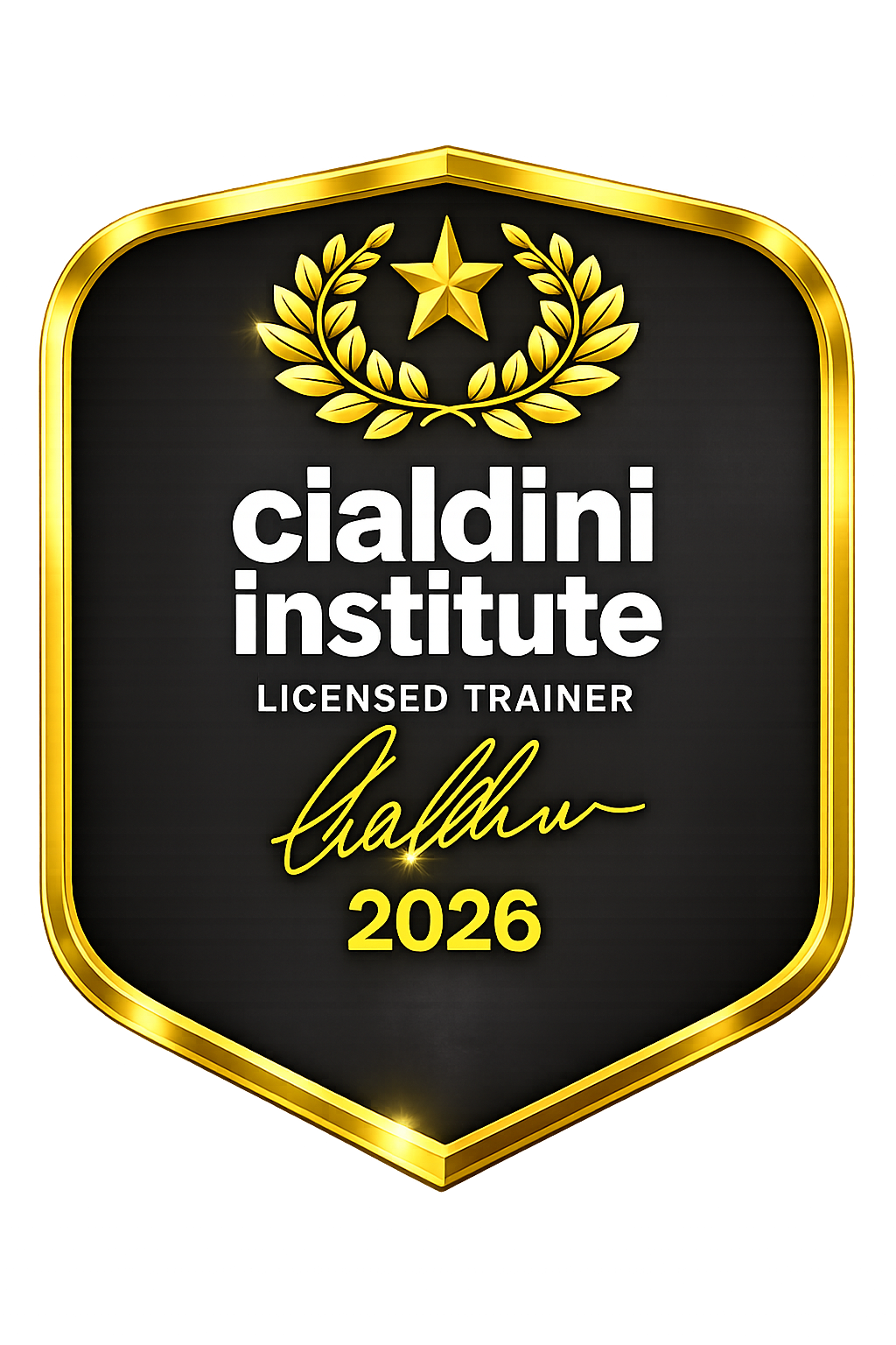 Cialdini Institute Licensed Trainer 2026 badge