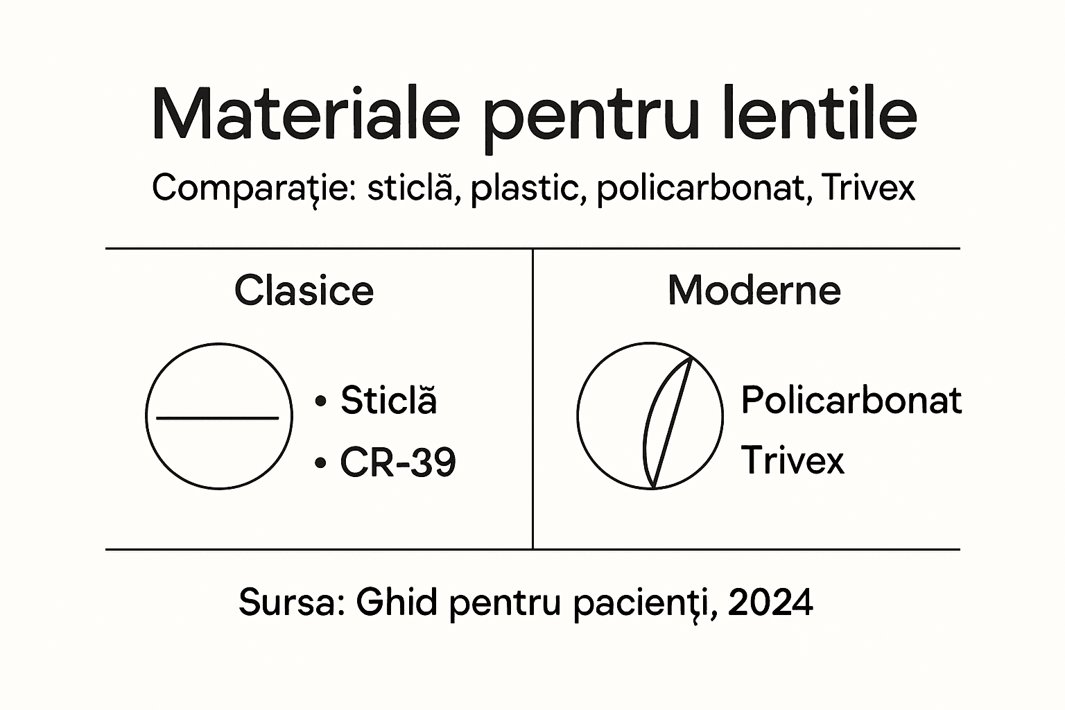 Infografic: tipuri de lentile oftalmice