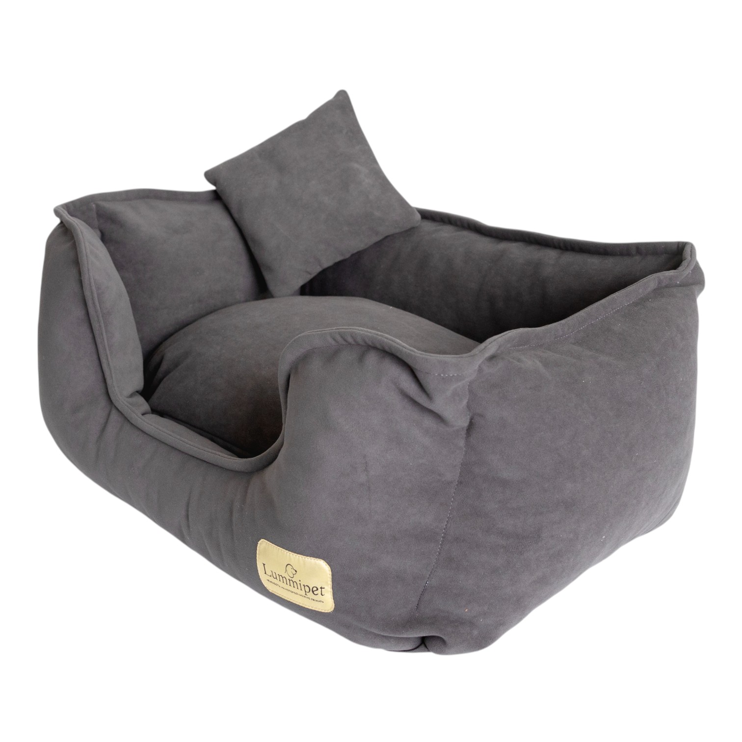 лежанка микровелюр серая