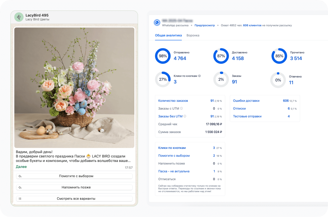 Креатив WhatsApp*-рассылки к Пасхе