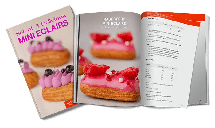Set of 3 eclairs recipe book