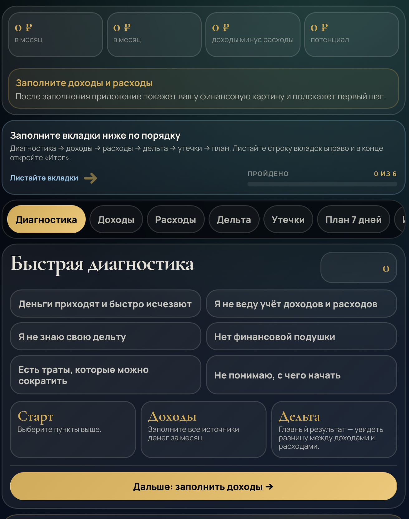 Мини-приложение Декомпозиция финансов за 199 рублей