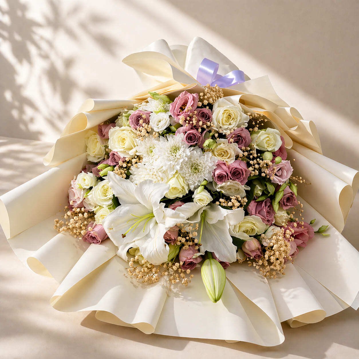 Luxury bouquet with note card for flower delivery in Morocco from the USA