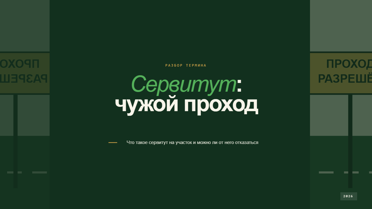 Сервитут на земельный участок: право прохода и проезда через чужой участок