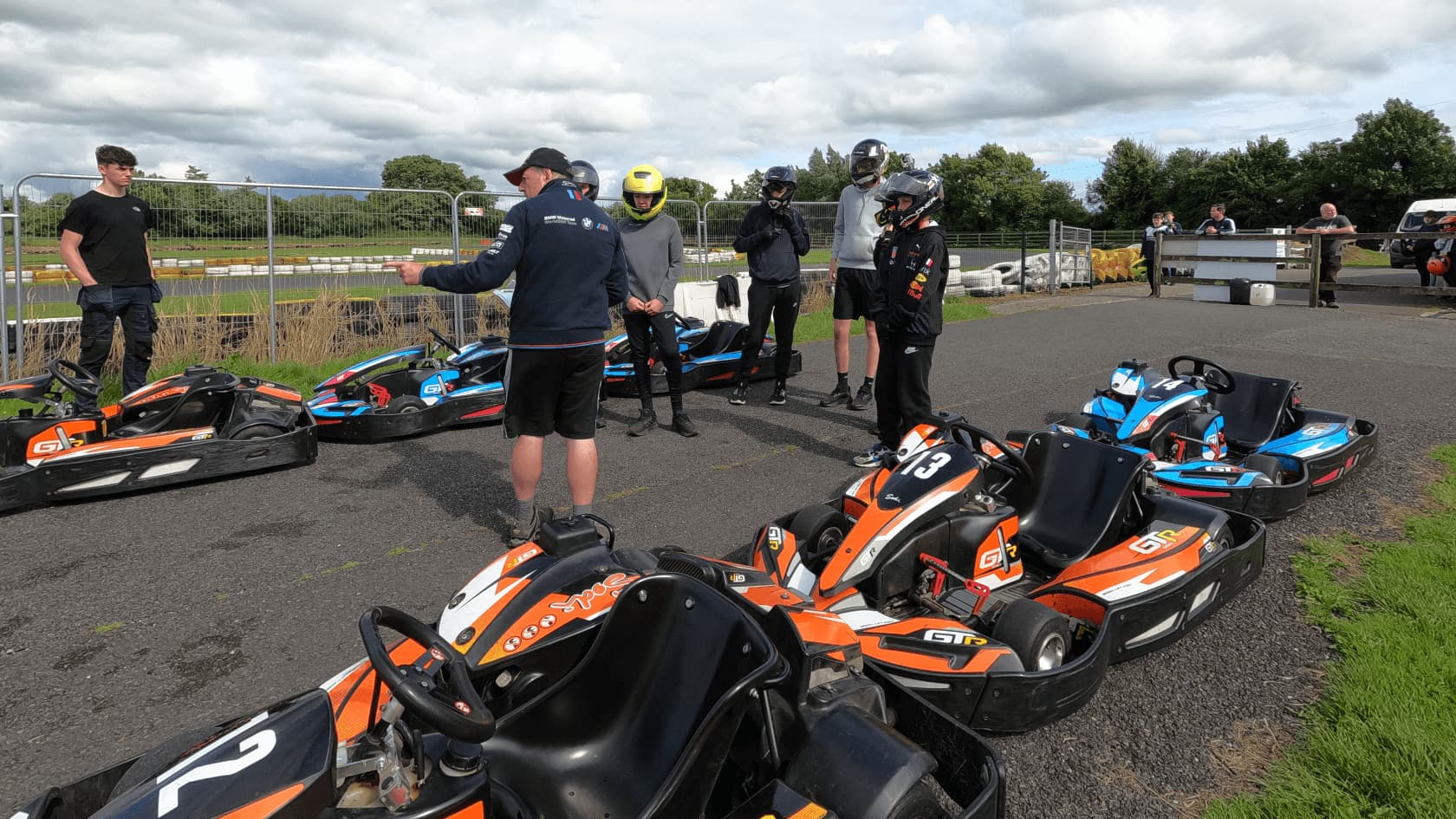briefing before karting race
