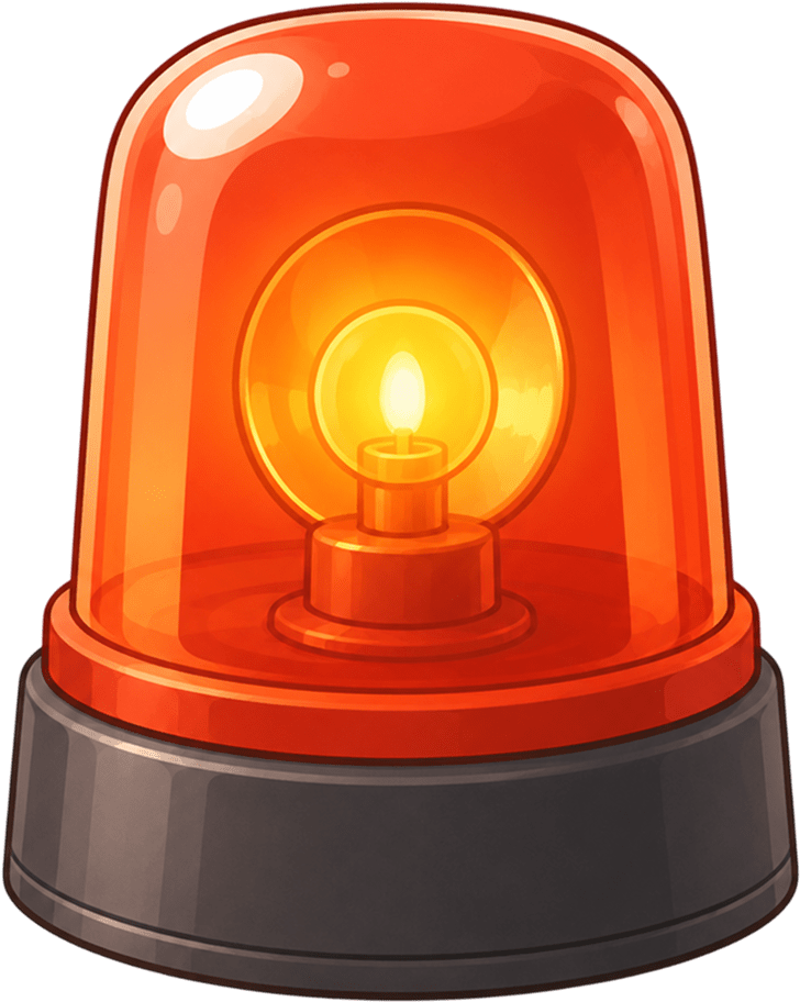 illustration of a warning beacon, red signal lamp