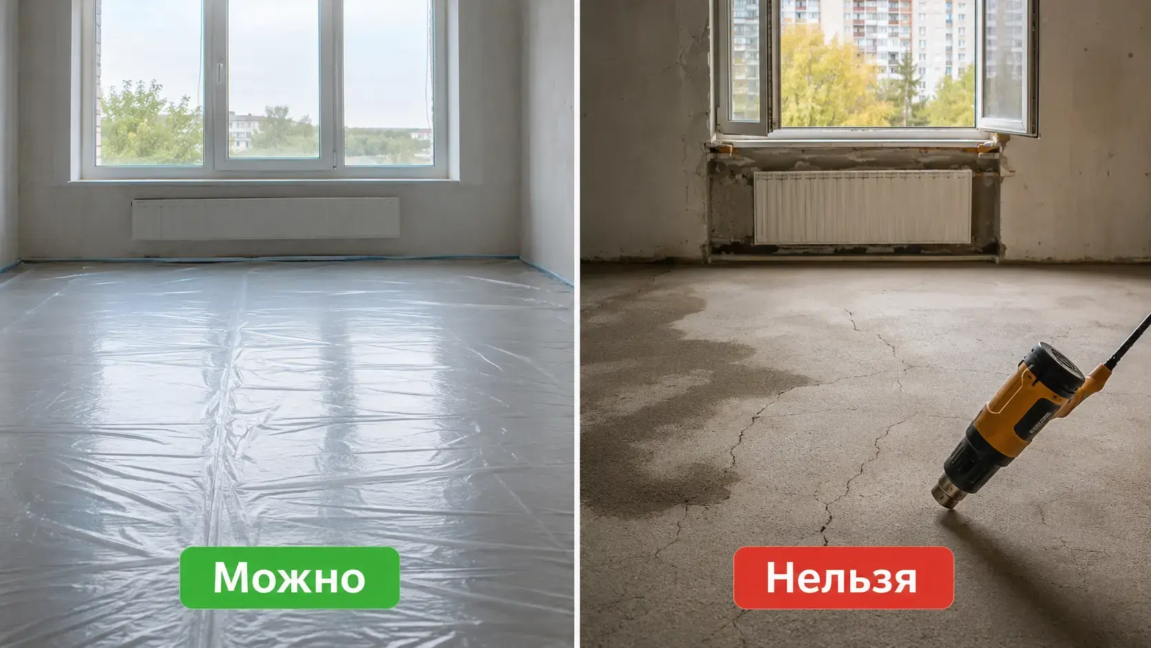 Правильный и неправильный уход за полусухой стяжкой