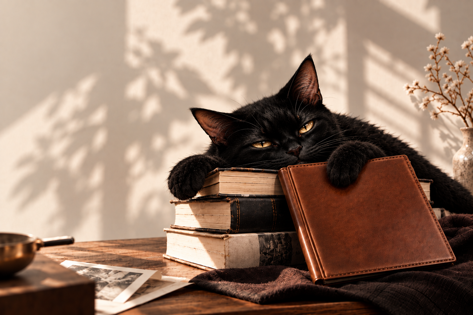 Кот KATZ&CO. в книжном интерьере