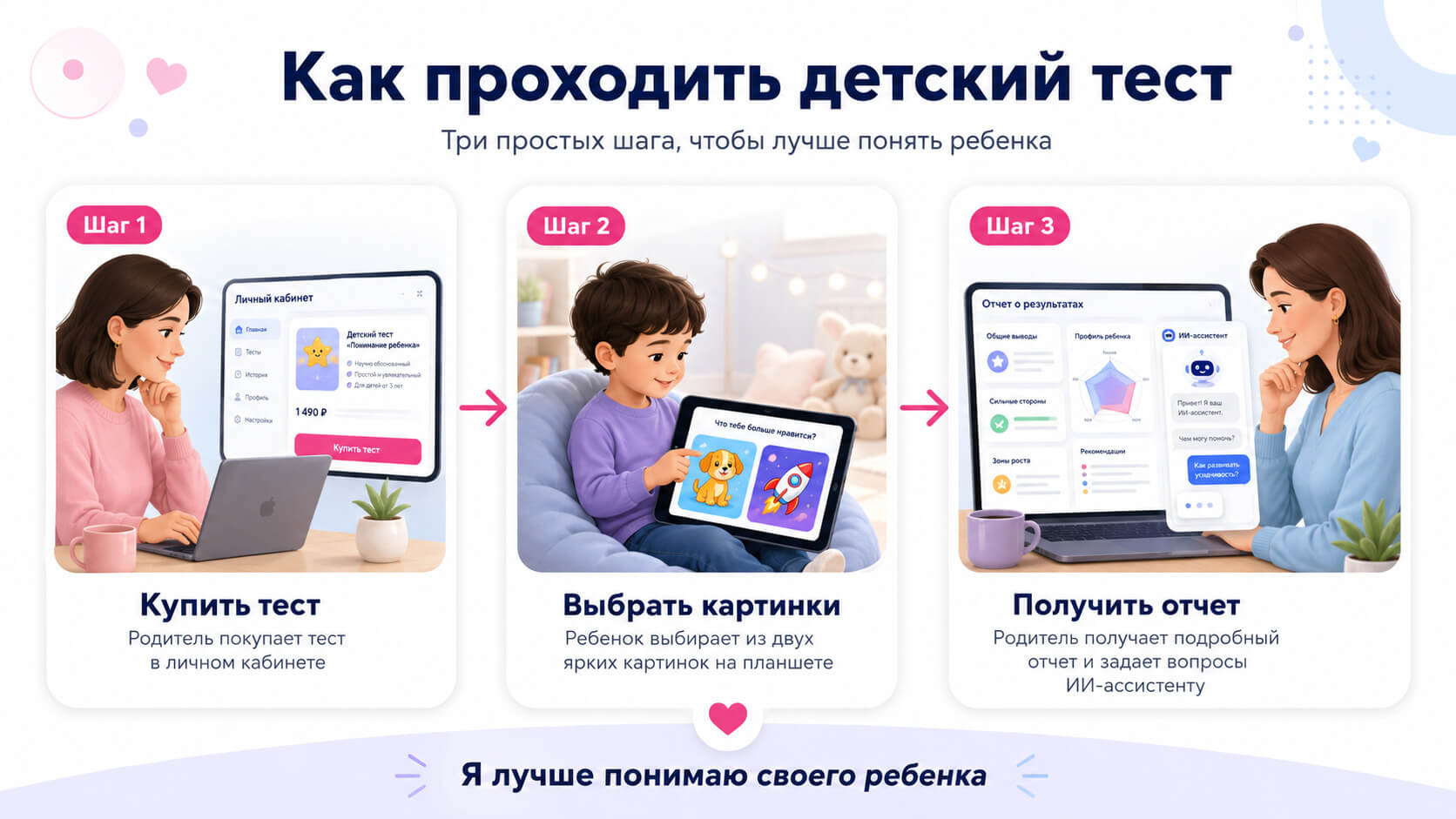 Схема: оплата, выбор картинок, отчет и ИИ-чат
