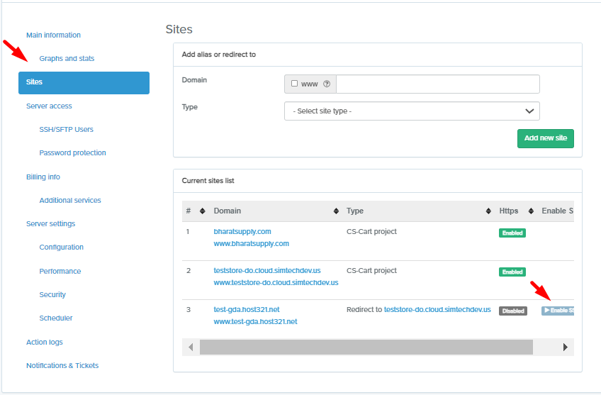 ASAP Lab Enable SSL for added websites