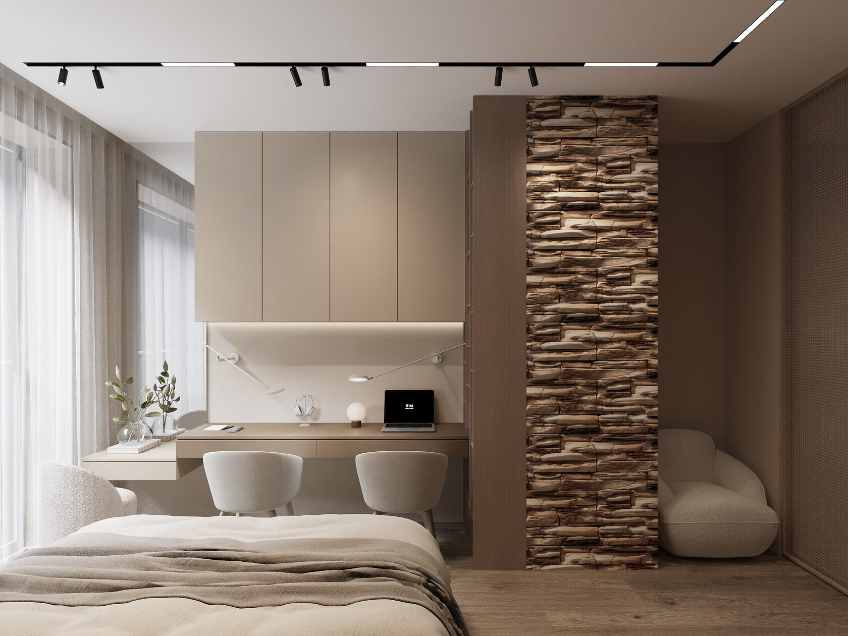 ЖК Will Towers — интерьер квартиры 75 м² в стиле джапанди | MARIIA.DESIGN