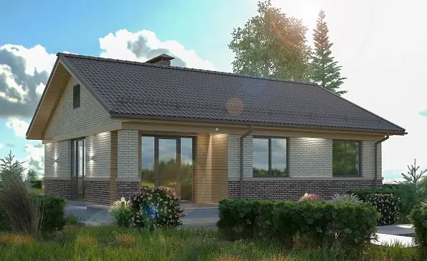 Проект одноэтажного дома с двускатной кровлей (C-84): изображение 5