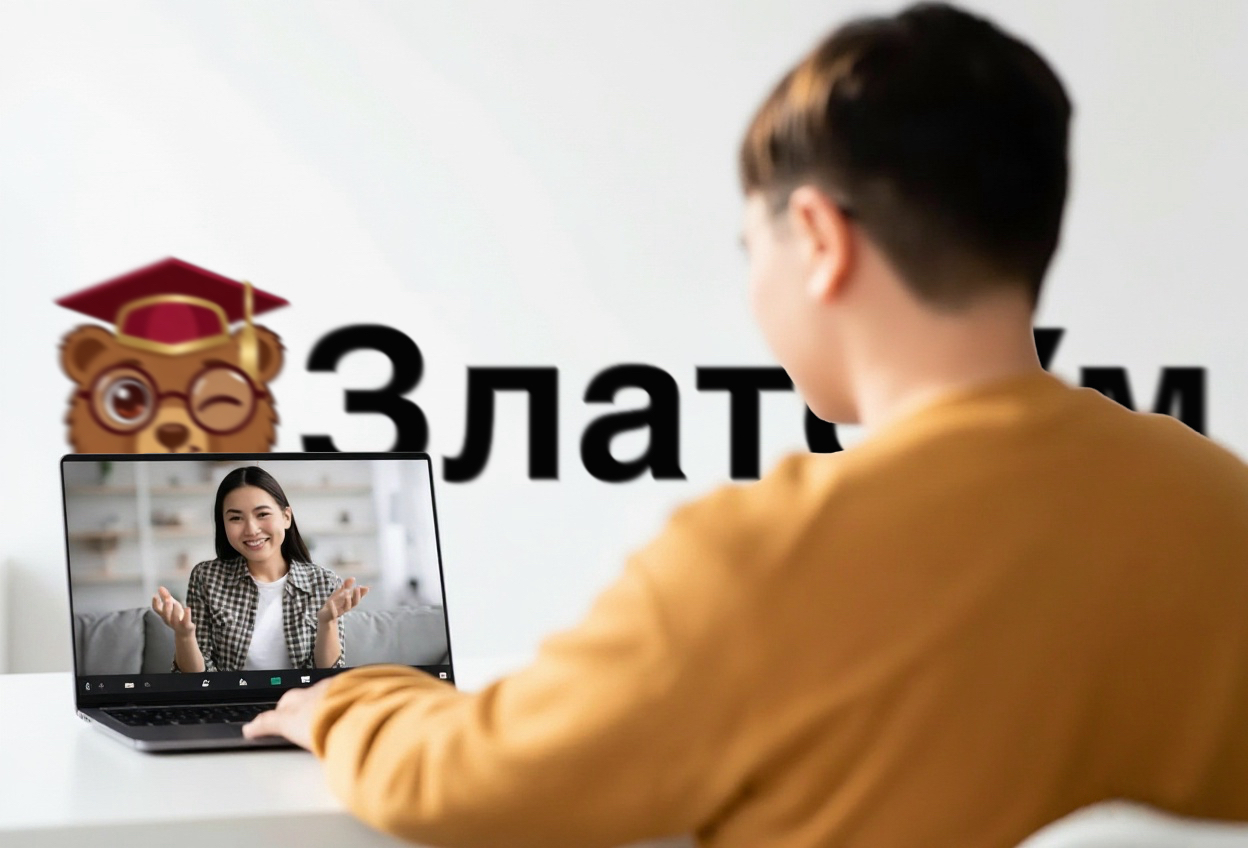 Ученик занимается онлайн с преподавателем ЗлатоУм