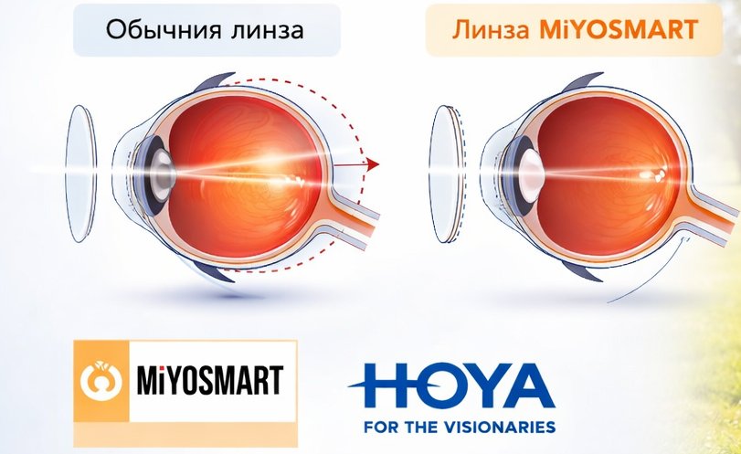 Сравнение обычной линзы и линзы MiYOSMART
