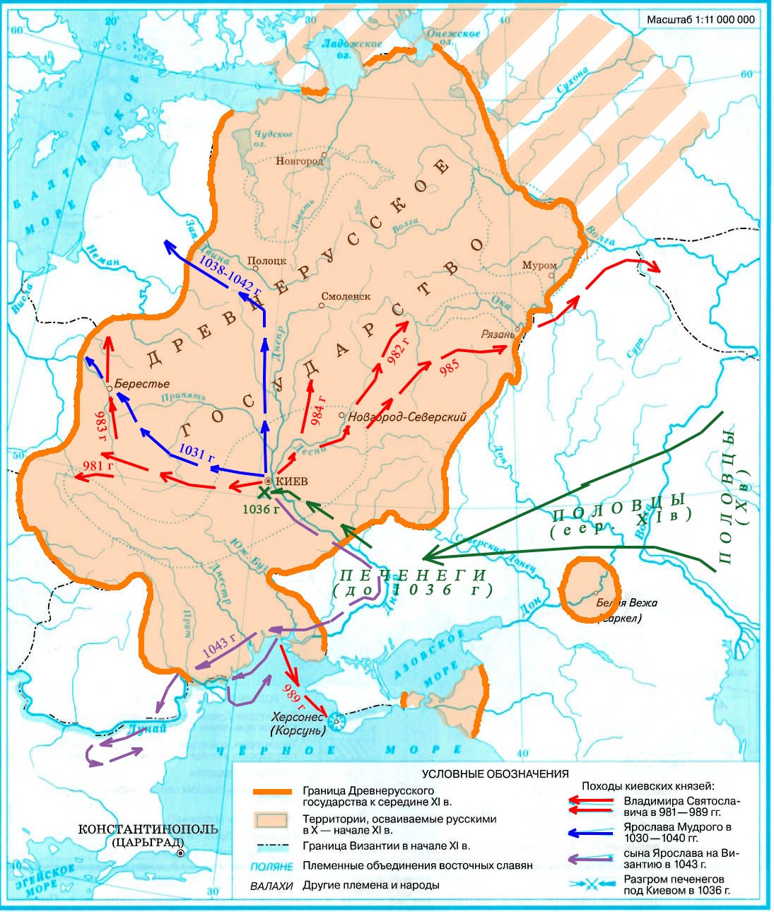 Карта киевской руси племена