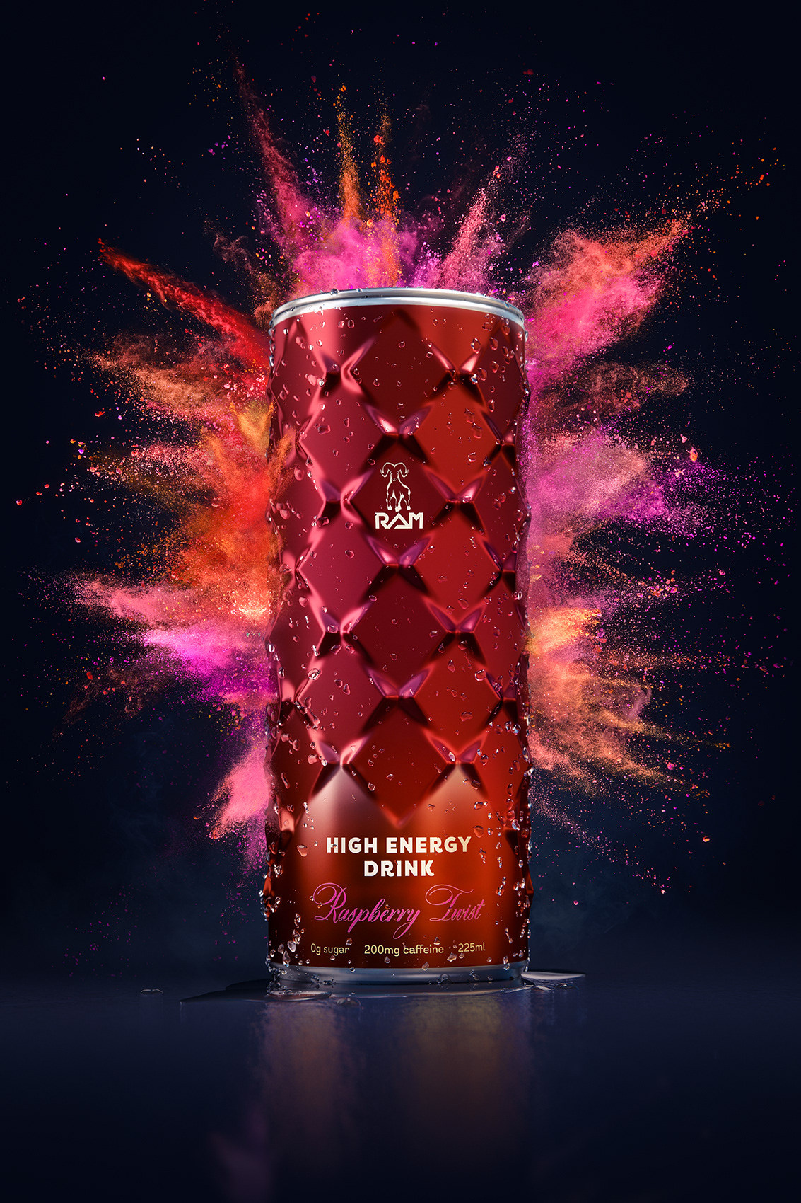 Splash of Energy RAM Energy Drink Animation