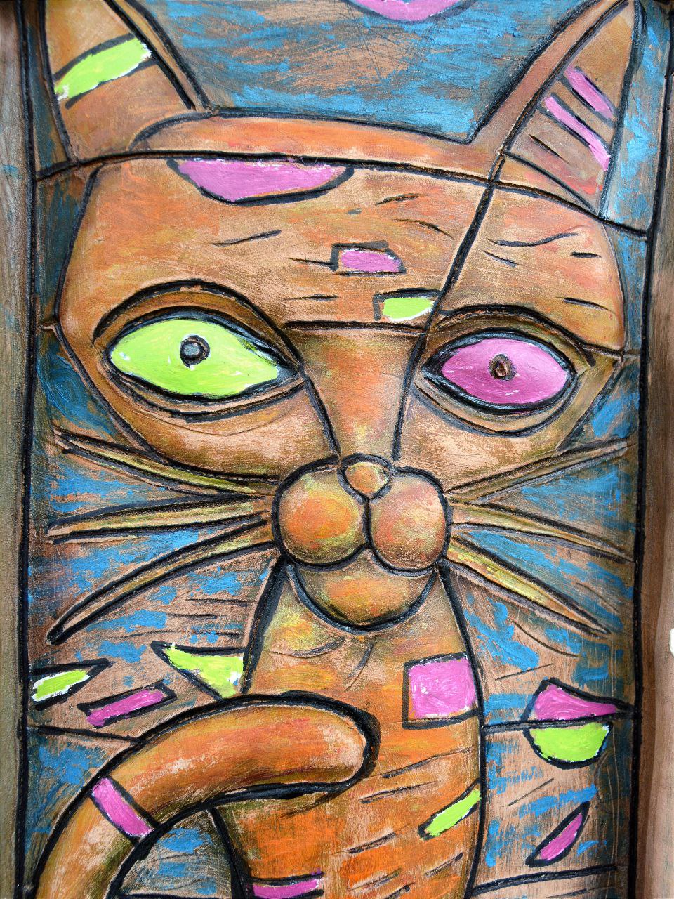 Маска из фактурной кожи настенная А.МузылевЪ &quot;Священное Животное №7&quot;