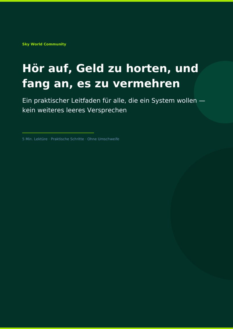 „Wie man aufhört, Geld nur aufzubewahren, und beginnt, es zu vermehren“
