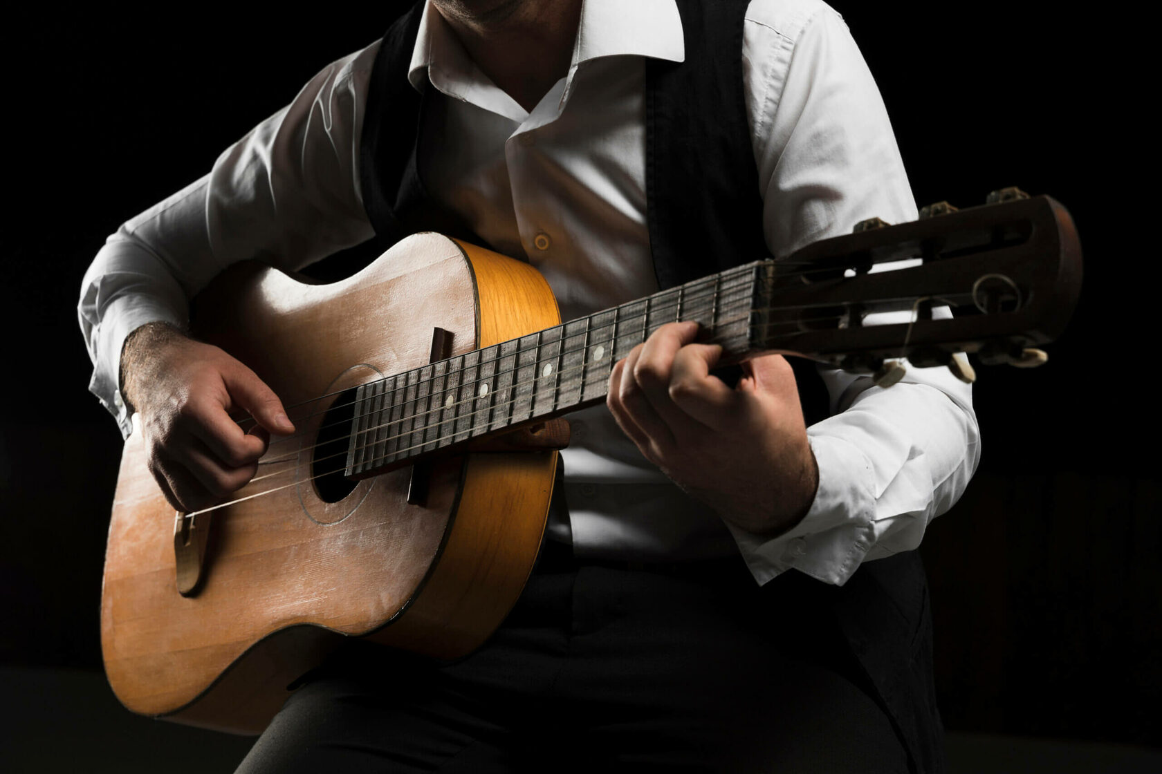 Классическая испанская гитара. Человек с классической гитарой. Мужчина с гитарой. Музыкант играет на гитаре.