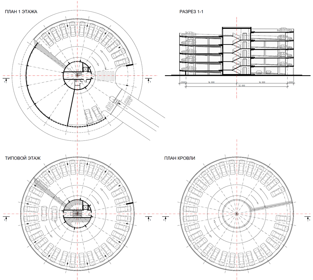 План подземной парковки dwg