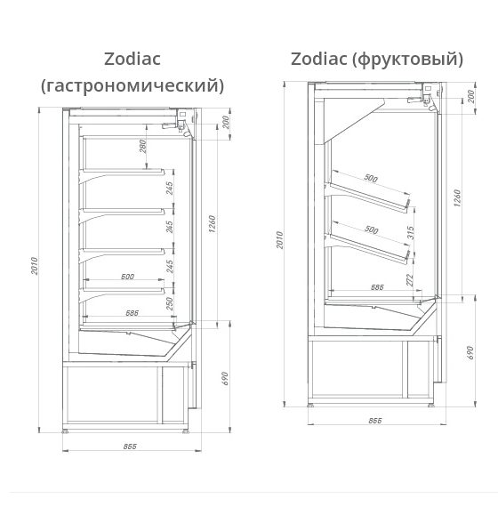 Горка пристенная Брэндфорд / Brandford ZODIAK чертёж