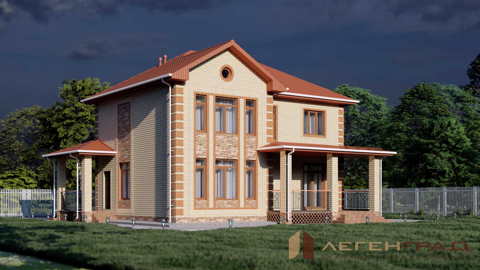 Коттедж с отделкой камнем