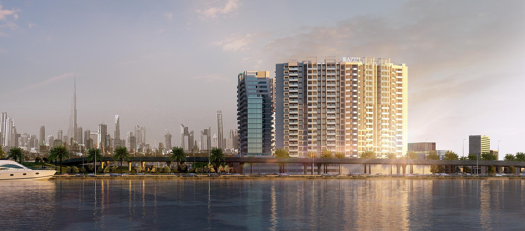 Dubai developments. Dubai Healthcare City район. Застройщик Азизи. Creek views. Creek views II.