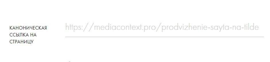 Каноническая ссылка на страницу на Tilda: тег canonical