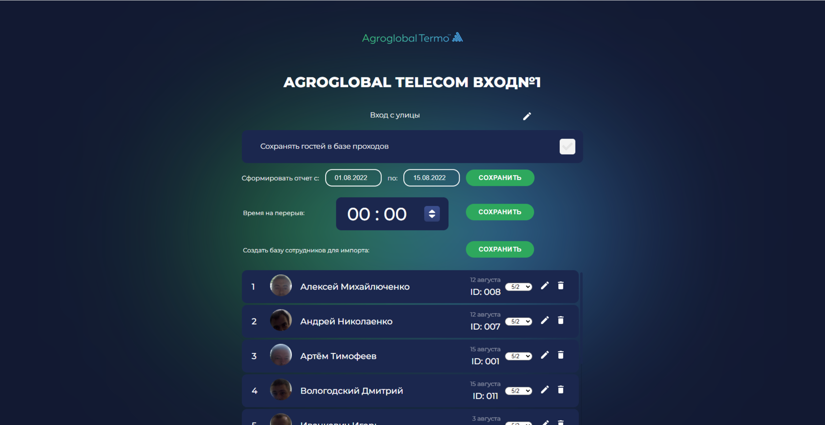 Agroglobal-Thermo - Интеллектуальная система измерения температуры с  функцией распознавания лиц