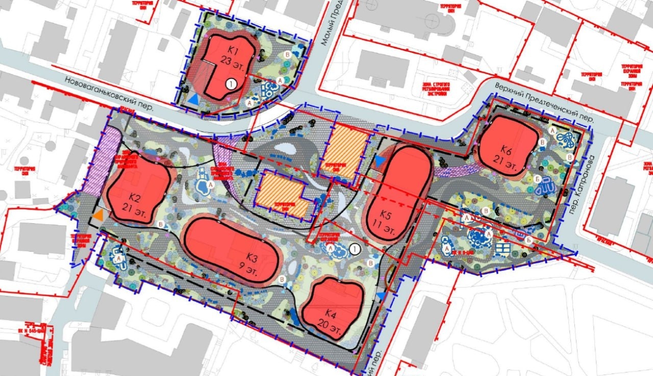Схема посадки корпусов ЖК Капранова, 3
