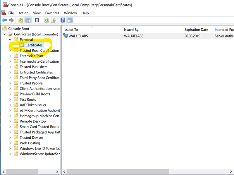 Installing SSL certificate for applications