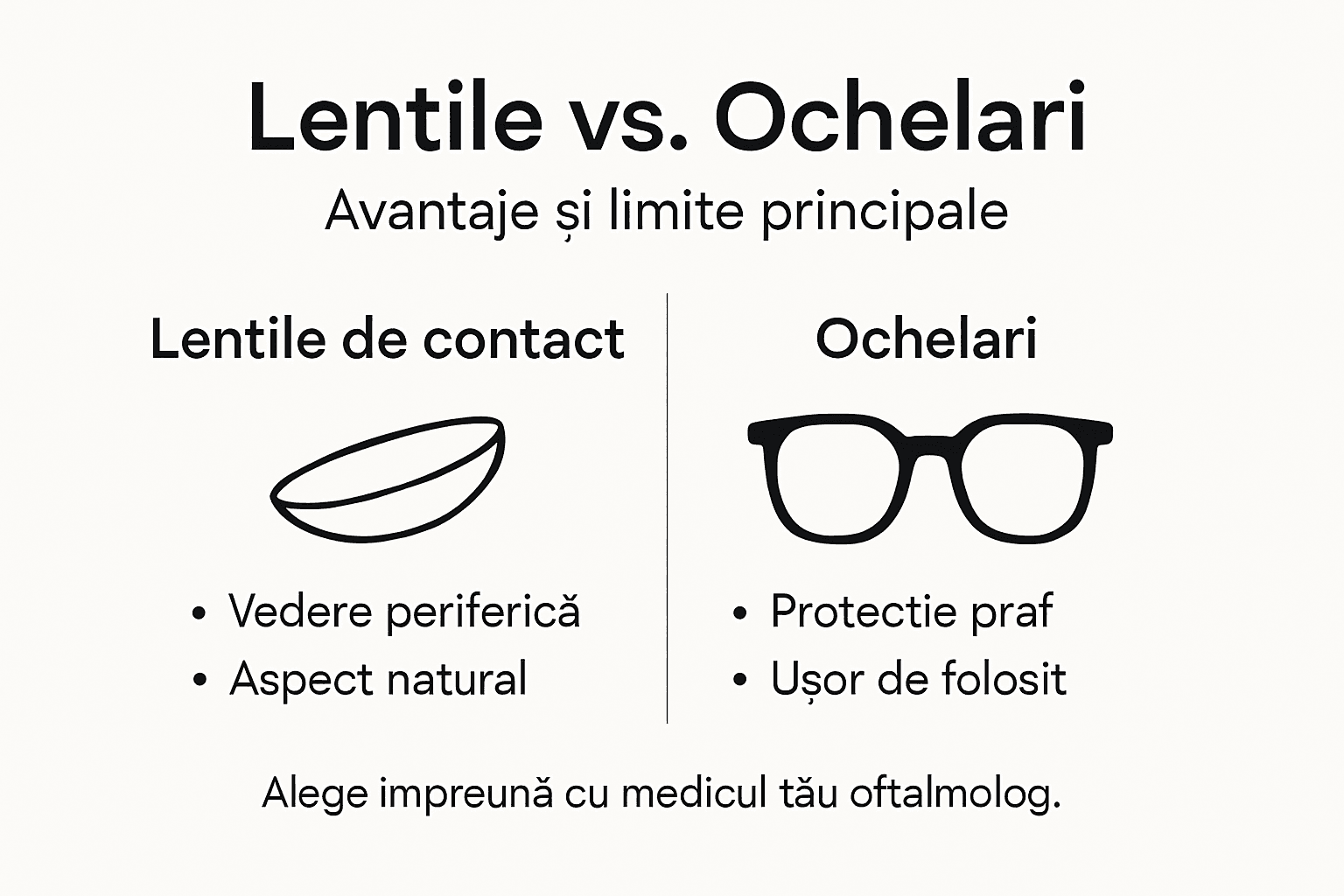 Infografic: tipuri de lentile de contact
