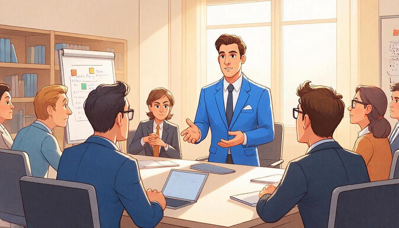 Руководитель проводит совещание