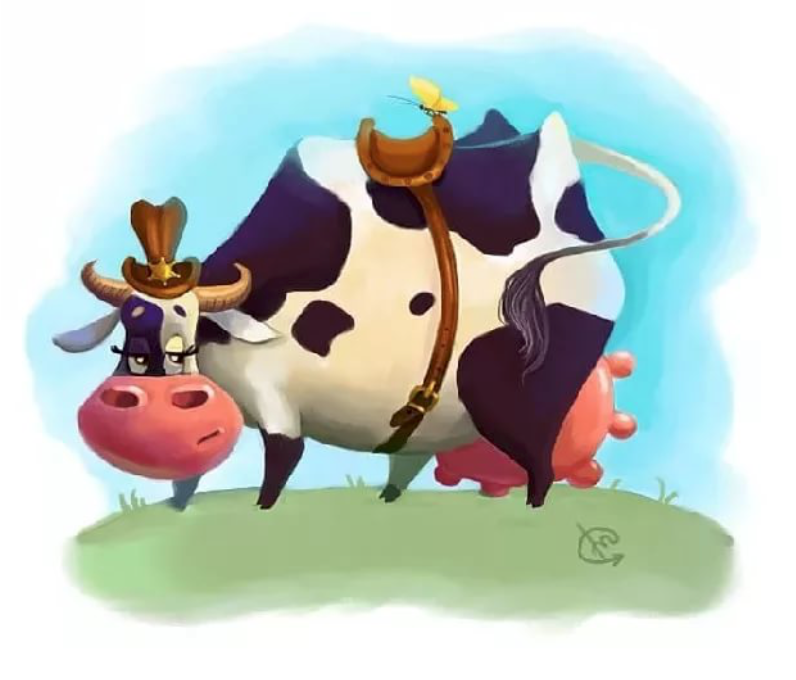 Коровка буренка. Корова. Веселая корова.. Смешные коровы. Корова с седлом.