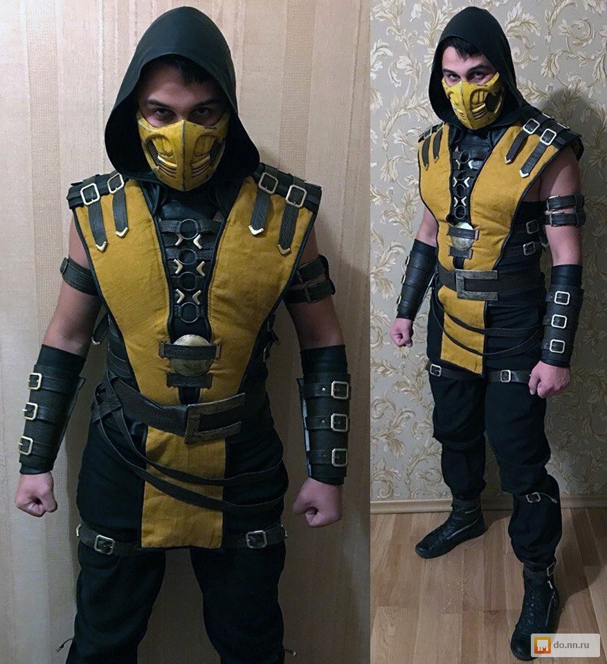 Как одевается скорпион. Костюм Scorpion Mortal Kombat. Scorpion мортал комбат костюм. Костюм скорпиона из мортал комбат для детей 5 лет. Саб Зиро МК 11 костюмы.