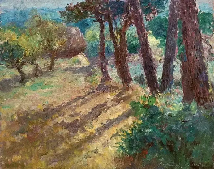 Сосны и яблони в Керфани