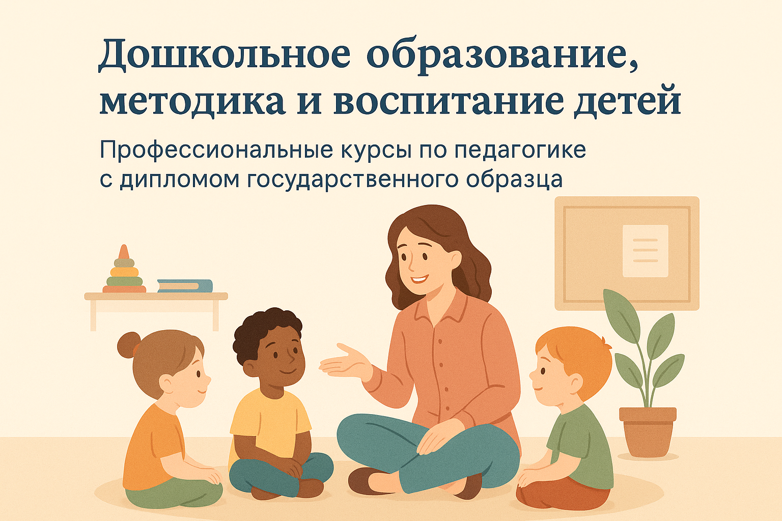 Курсы по дошкольному образованию, методике и воспитанию детей — дистанционное обучение с дипломом государственного образца. Профессиональные курсы по педагогике для воспитателей и педагогов. Дошкольное образование, методика и воспитание детей — обучение с