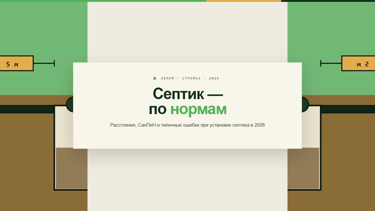 Септик на участке частного дома, нормы СанПиН по расстояниям