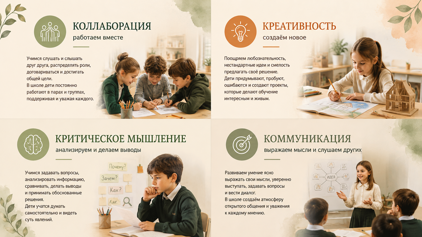 Критическое мышление, креативность, коммуникация, кооперация