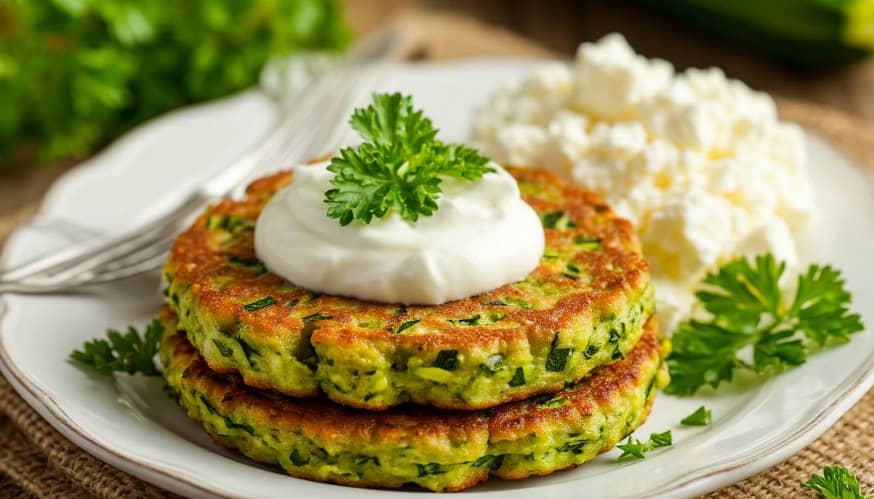оладьи из кабачков с творогом